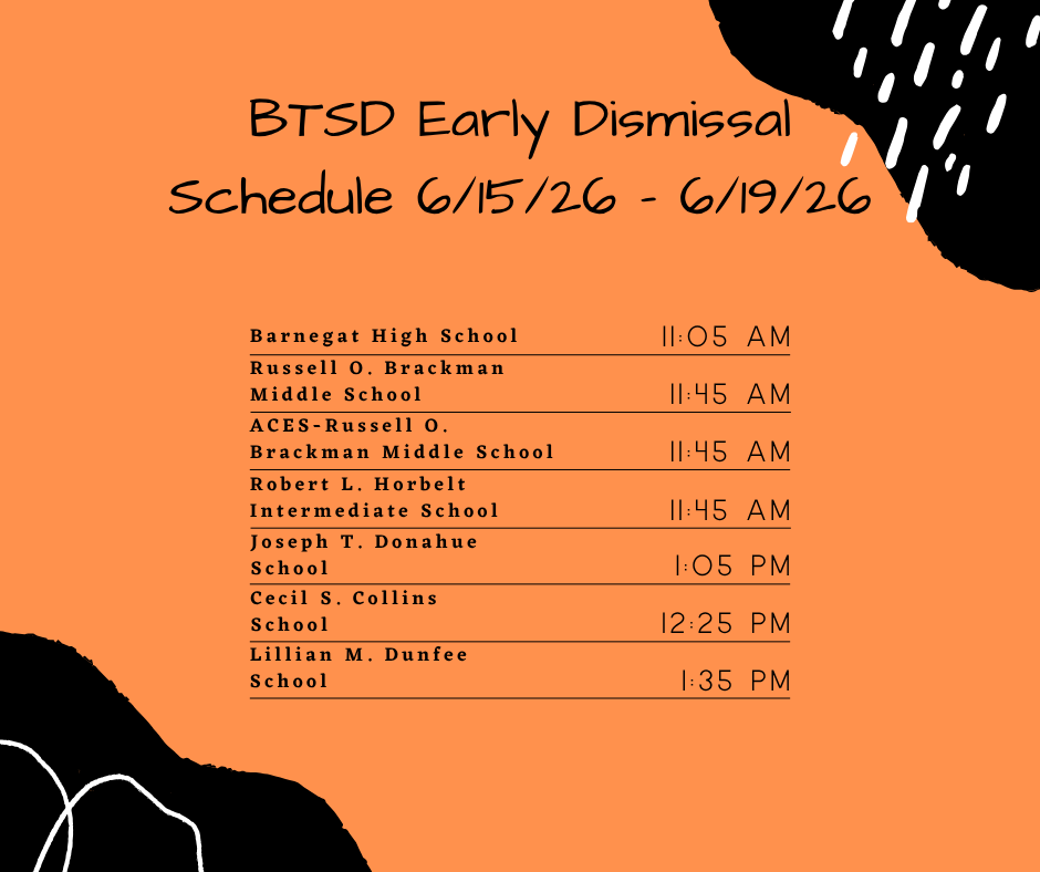 Image of the early dismissal times by school.