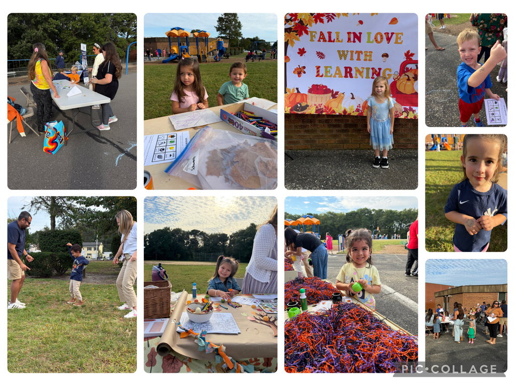 Nine picture collage of students and families enjoying the Fall Fest activities. 