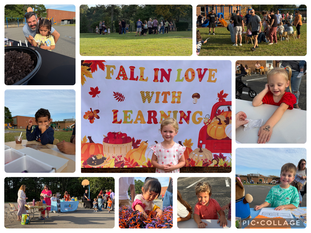 Ten picture collage of students and families enjoying the Fall Fest activities. 