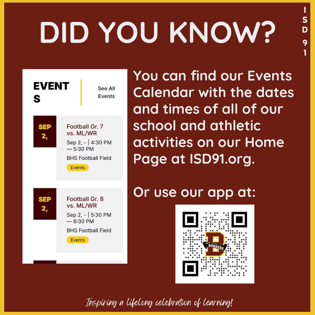 Activities Calendar Info