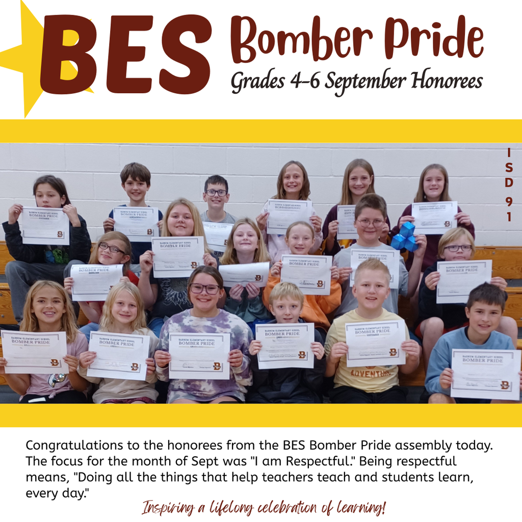 BES 4-6 Bomber Pride Honorees