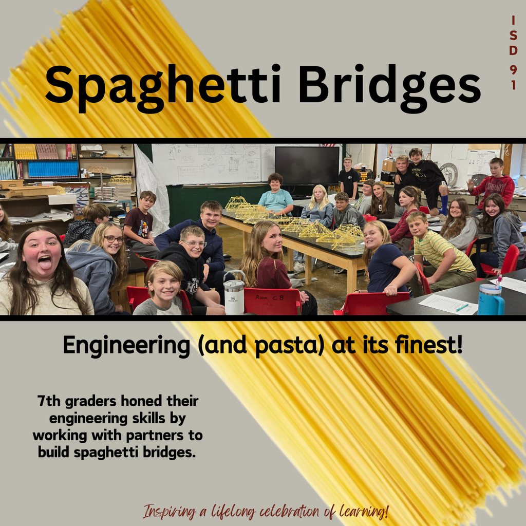 BHS Students show off their homemade Spaghetti Bridges