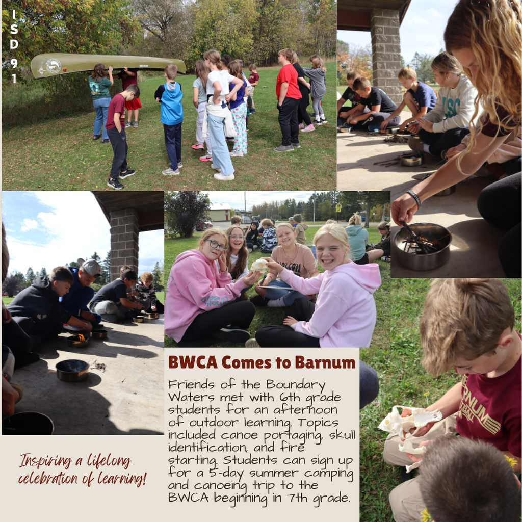 6th graders outside learning camping skills