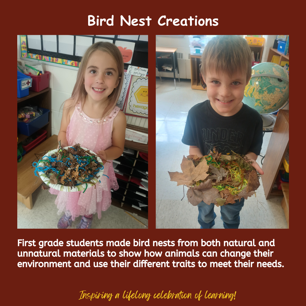 1st graders with bird nests