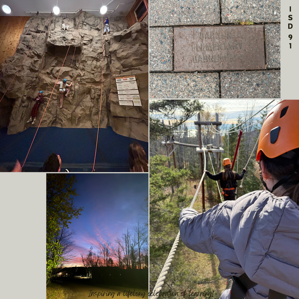 kids rock climbing and doing ropes