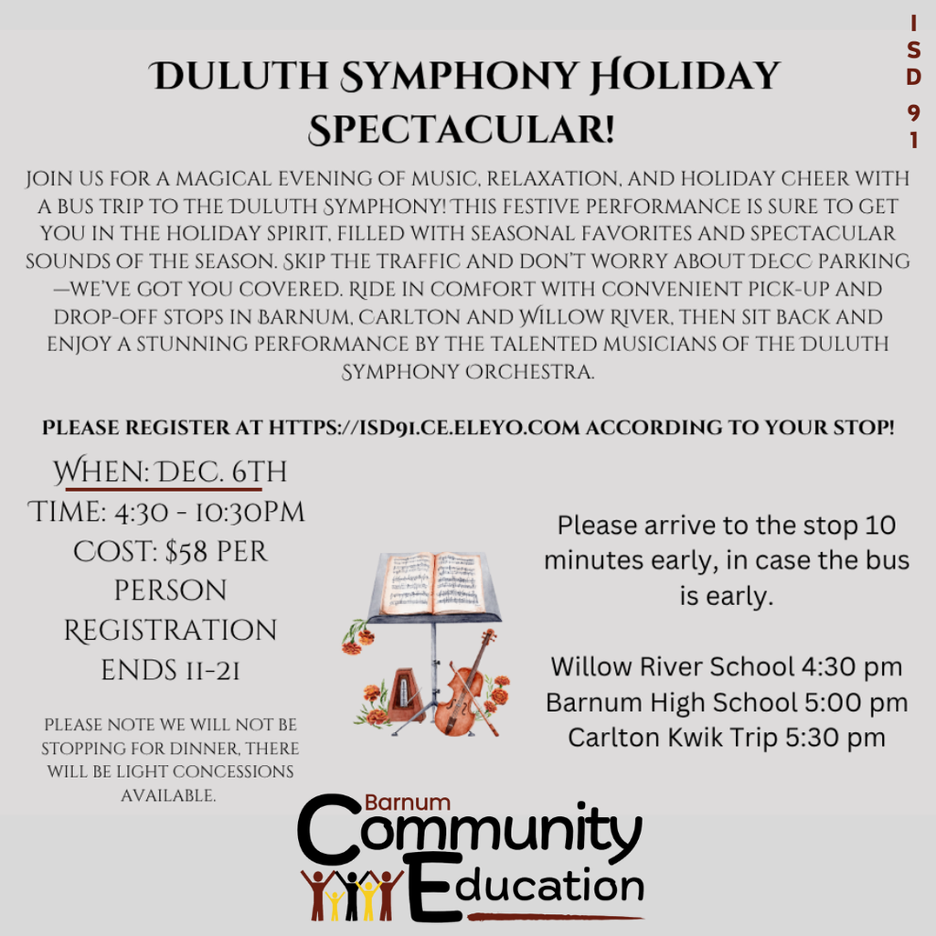 Holiday Symphony Trip Info