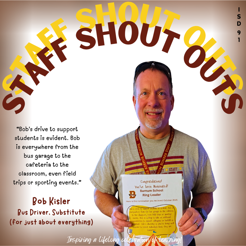 Staff Shoutouts - Bob K