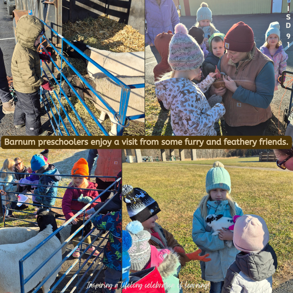 Preschoolers petting farm animals