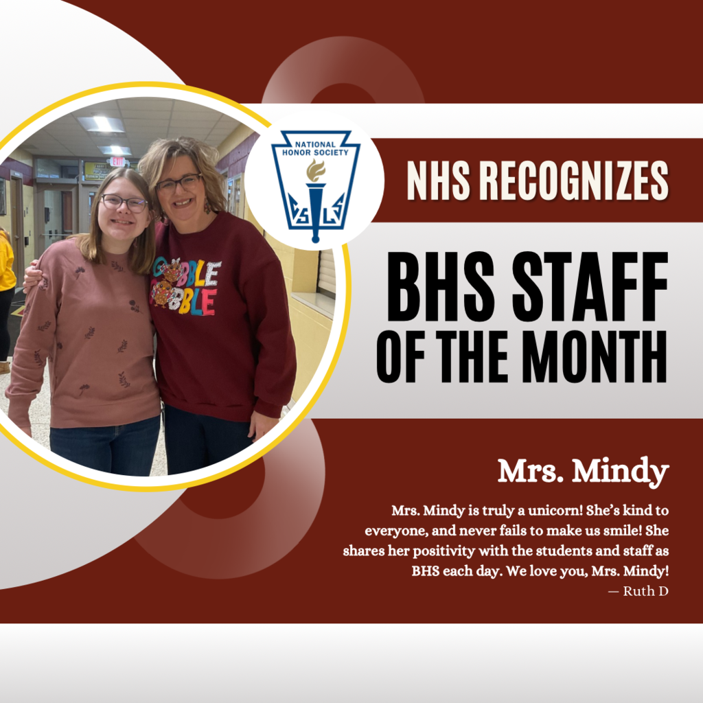BHS NHS Staff Recognition - Mrs. Mindy