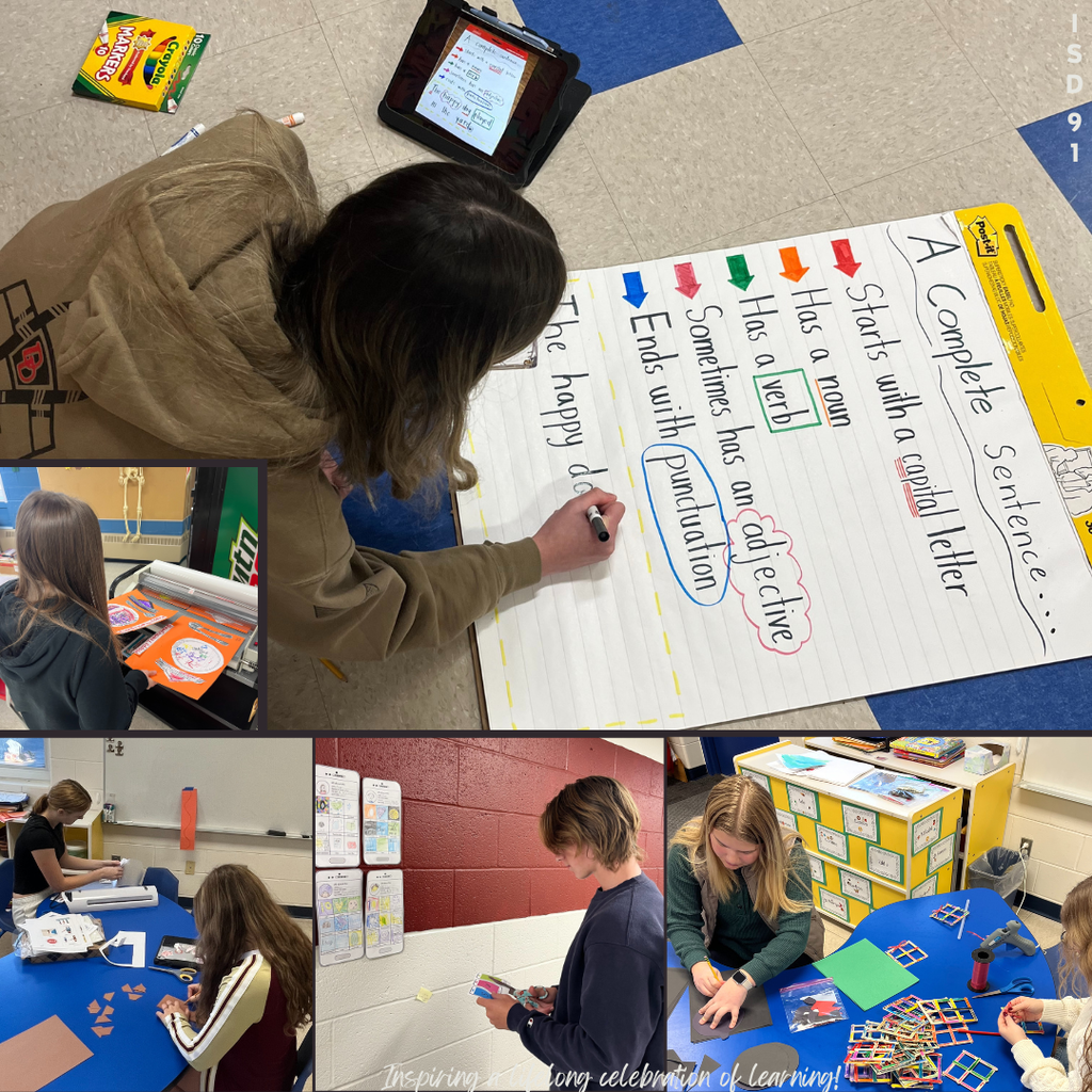 Service Class Students at BES doing projects