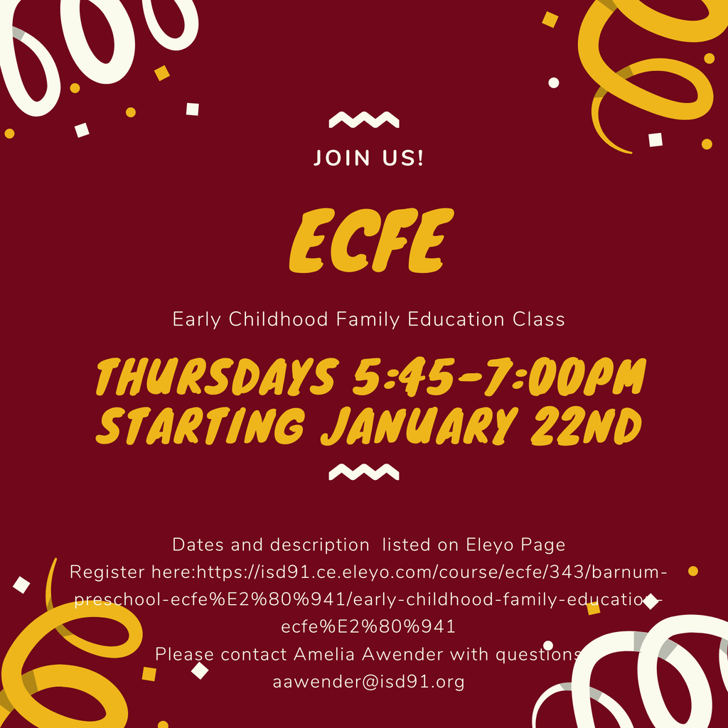 ECFE (2) Spring 26 Classes Info