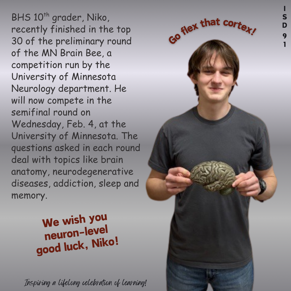 Brain Bee Comp Top 30 BHS Student