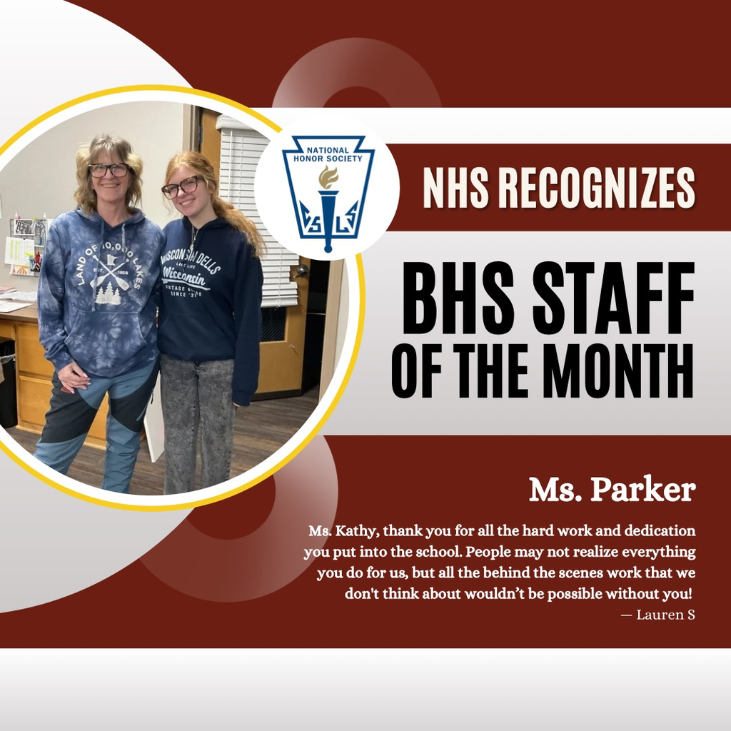 NHS Jan. Staff of the Month - Parker