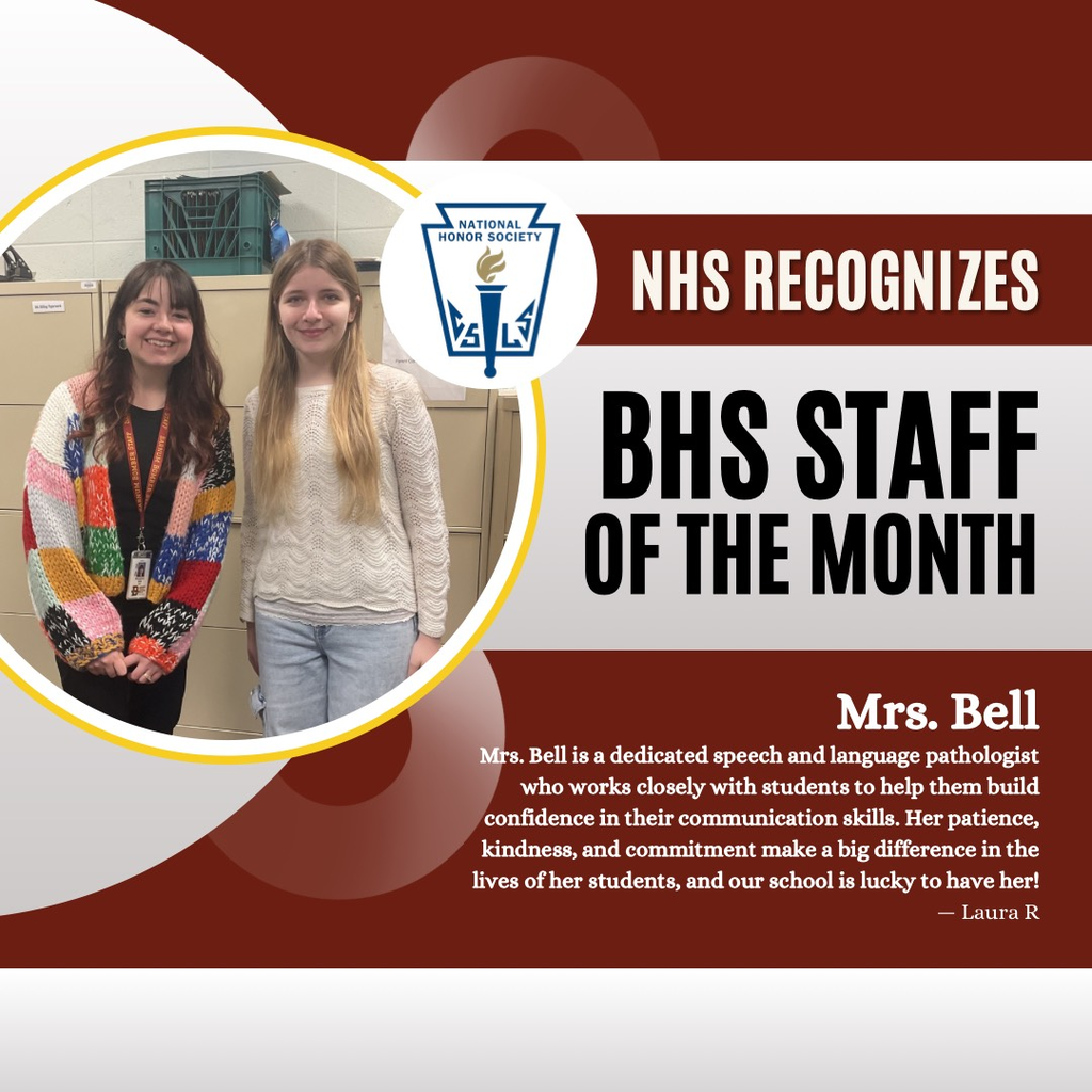 NHS Jan. Staff of the Month -  Bell