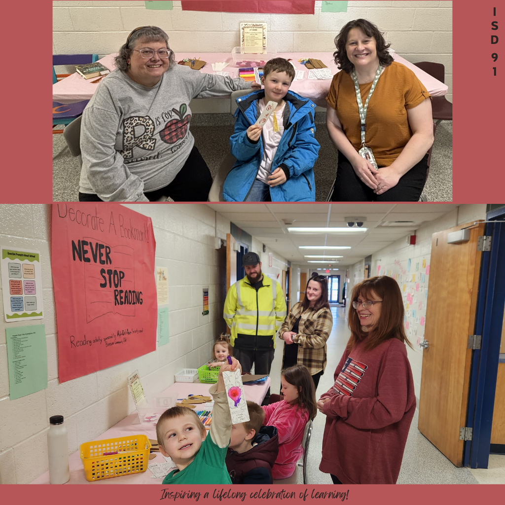 Kids coloring bookmarks in hallway