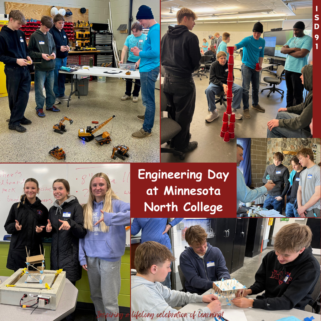 BHS students working on projects on a college visit