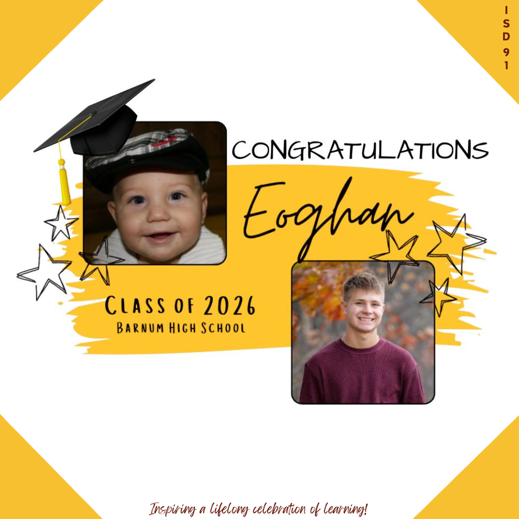 Congrats BHS Class of 2026 - 2 pics of male grad, one young and one current