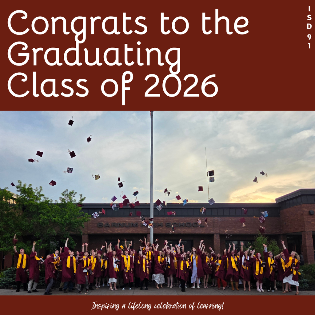2026 graduates outside high school tossing their grad hats in the air