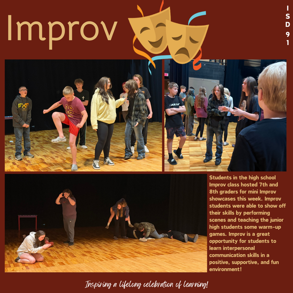 Students playing improv games in the auditorium