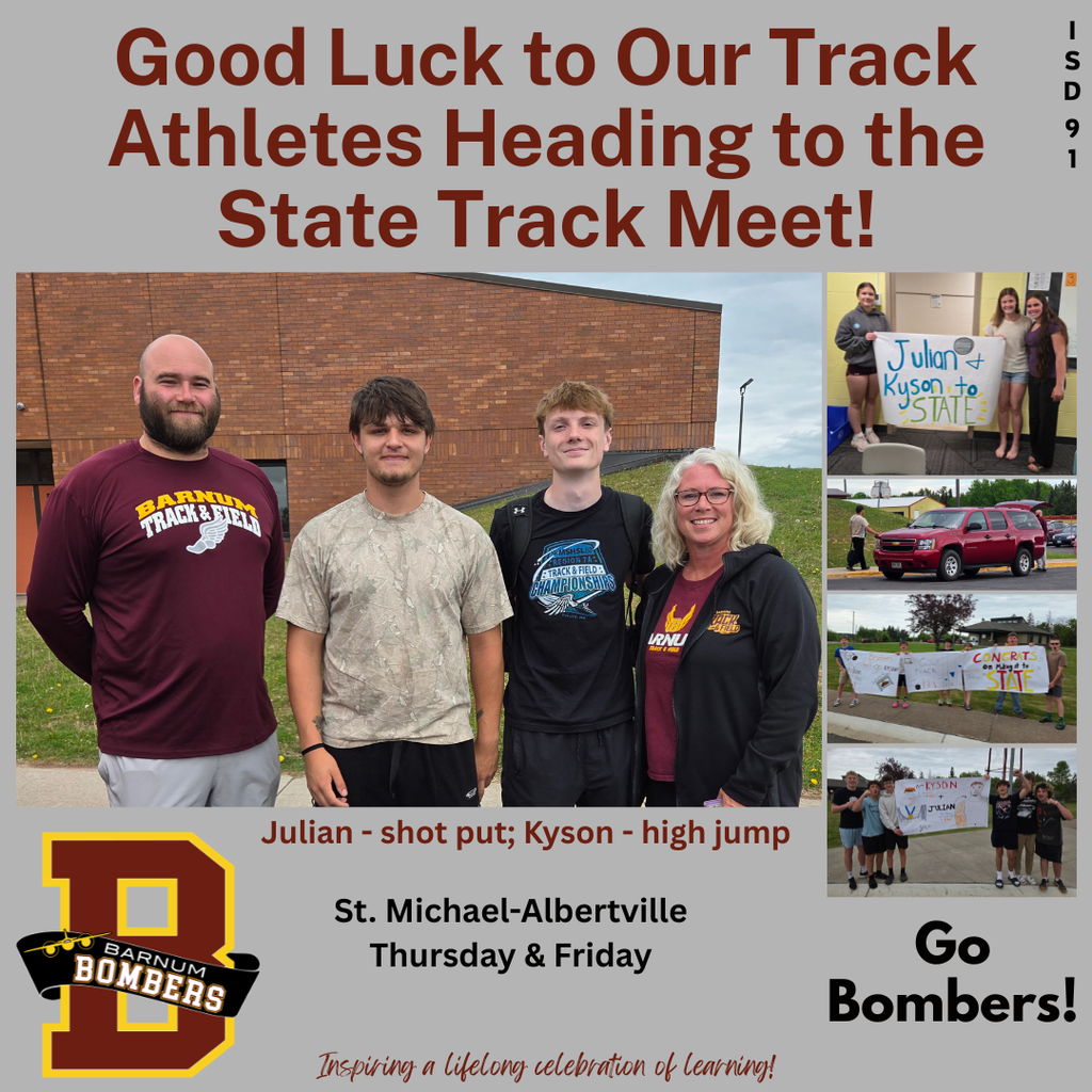 2 track athletes and 2 coaches posing outside high school before heading off to the state track meet