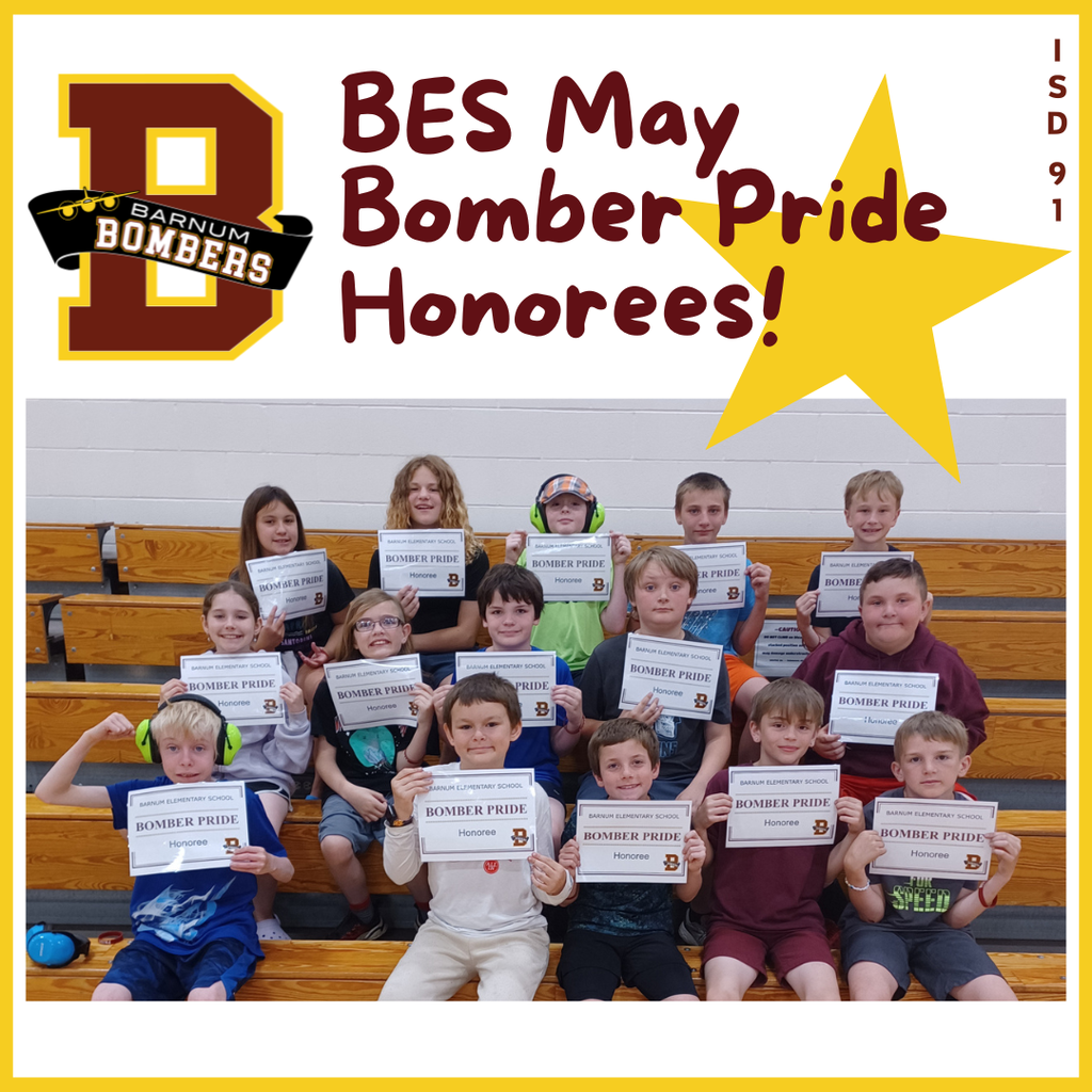 Gr 4-6 Bomber Pride Nominees sitting on gym bleachers holding certificates
