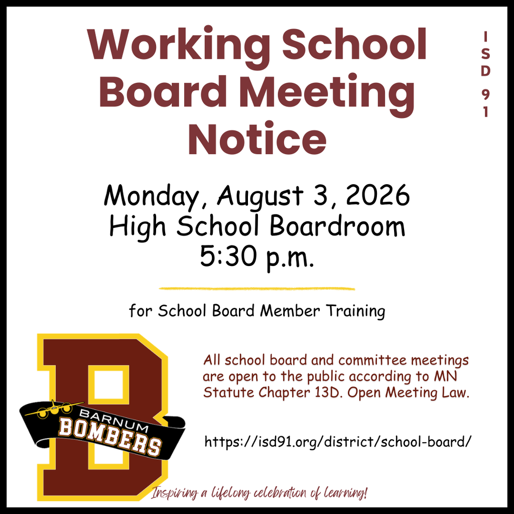 School Board Working Meeting Notice