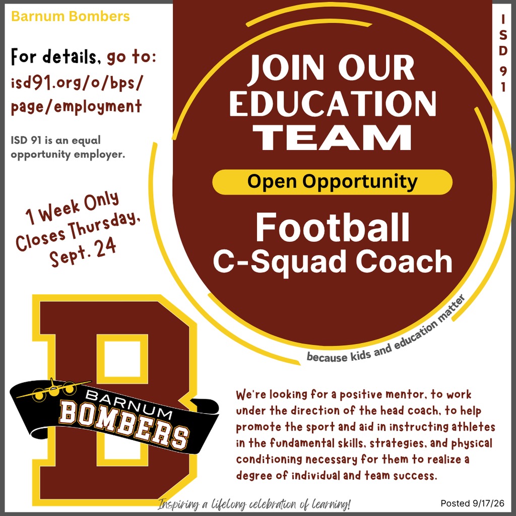 FB Coach job posting with school B logo in maroon and yellow