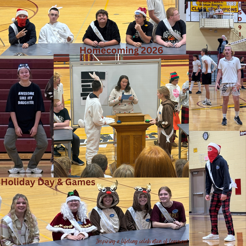 high school students playing games in the gym dressed up in their favorite holiday clothing