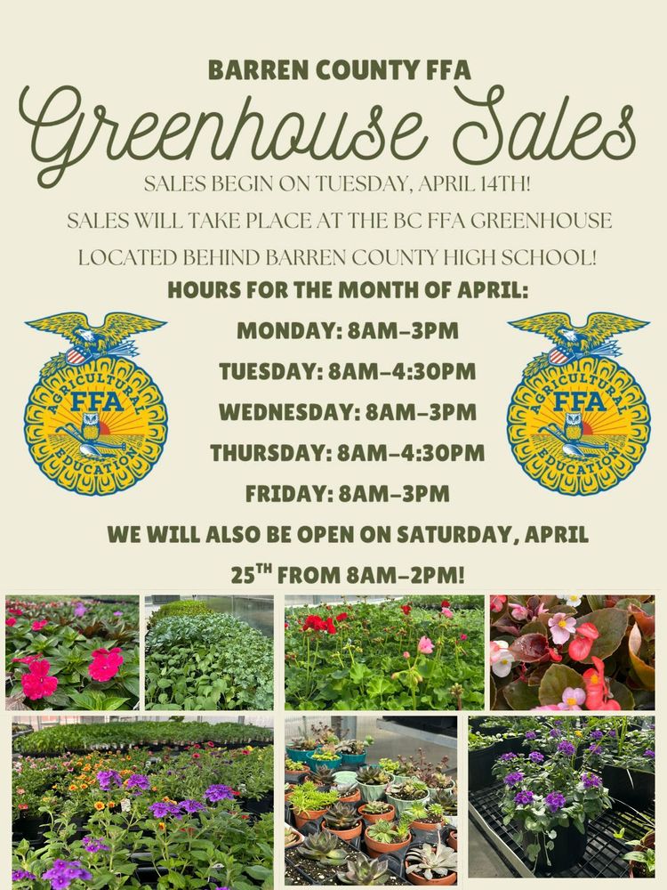 FFA Greenhouse Sales