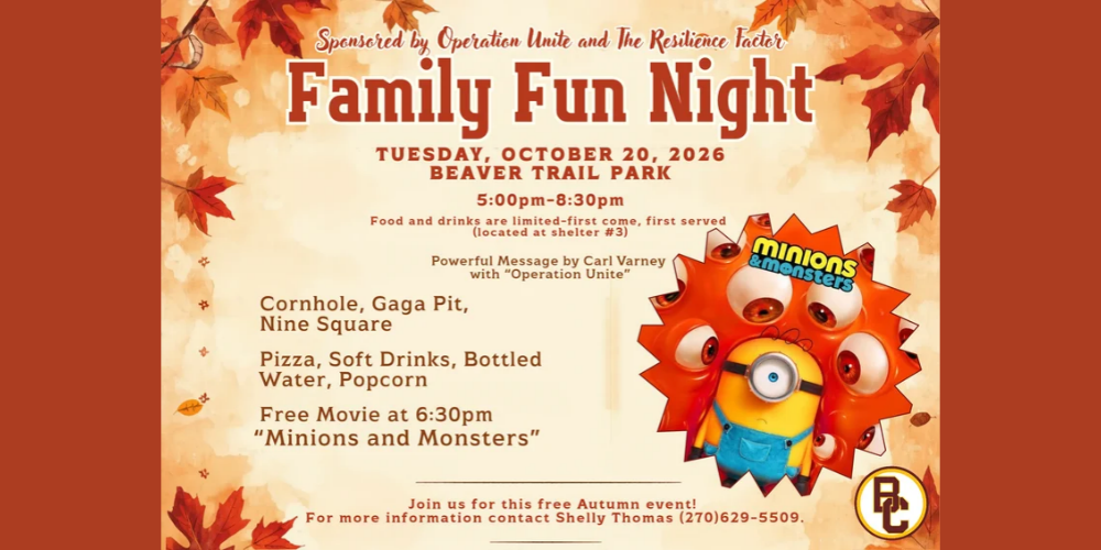 Free Family Fun Night: October 20th.