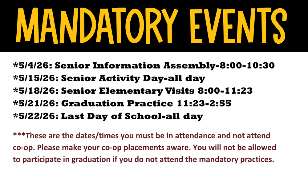 Senior Mandatory Events
