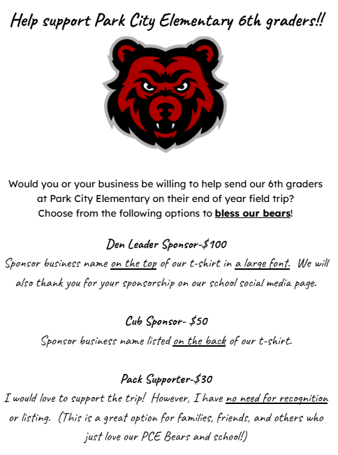 6th grade fund raiser