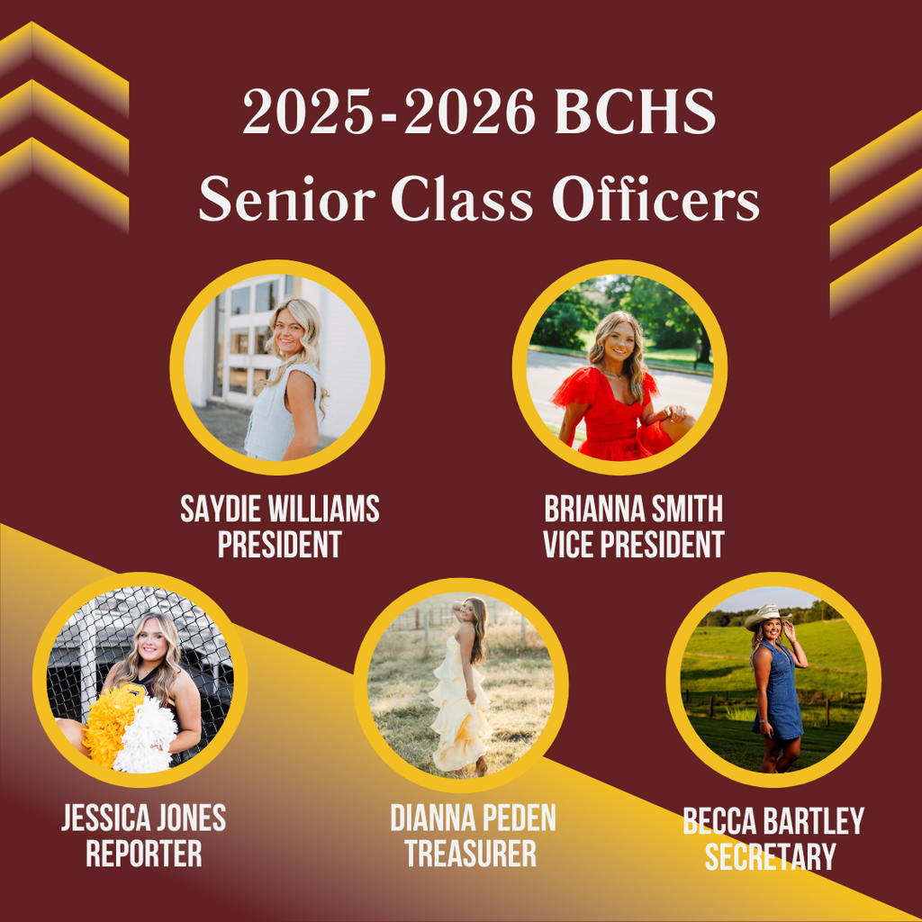 Congratulations to the 2025-2026 BCHS Senior Class Officers.