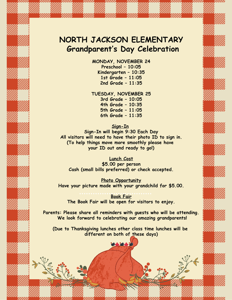 Thanksgiving lunch reminders