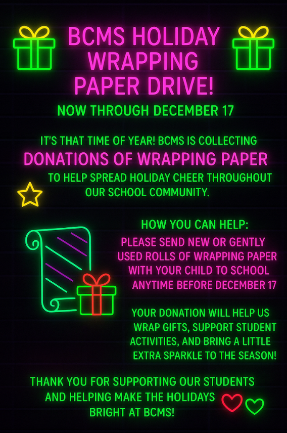 BCMS Wrapping Paper Drive