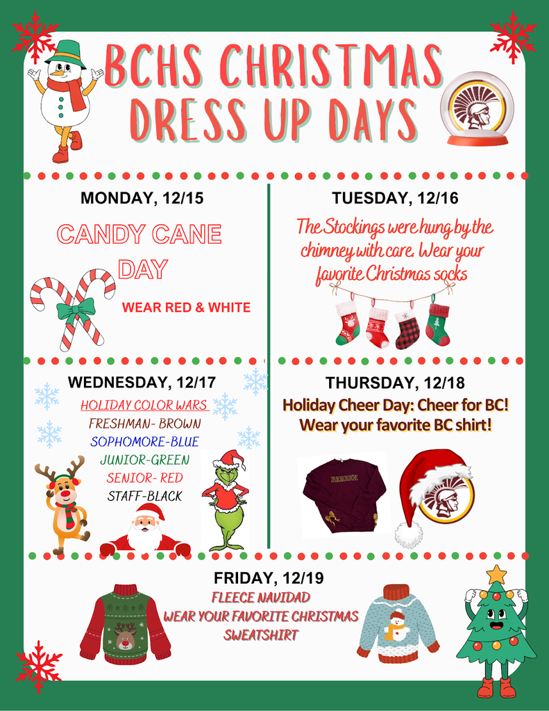 BCHS Christmas Dress up days