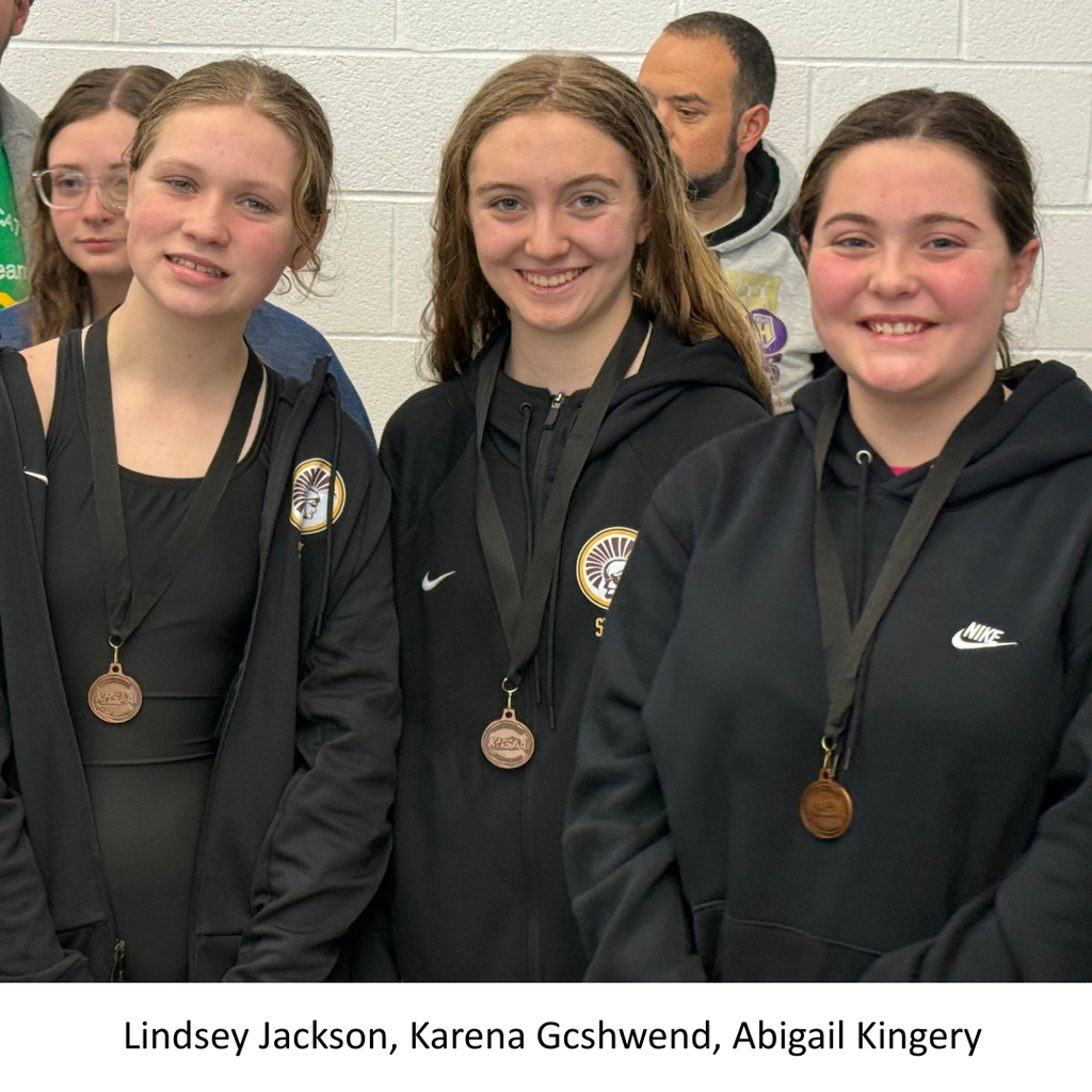 BC Swimmers Lindsey Jackson, Karena Gchwend, Abigail Kingery