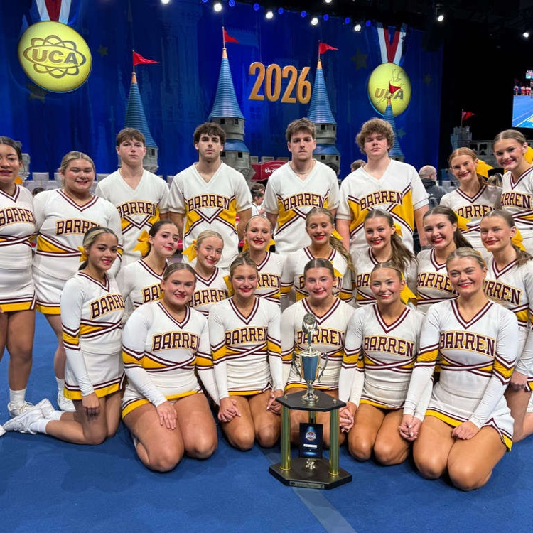 BCHS Cheer Team with trophy