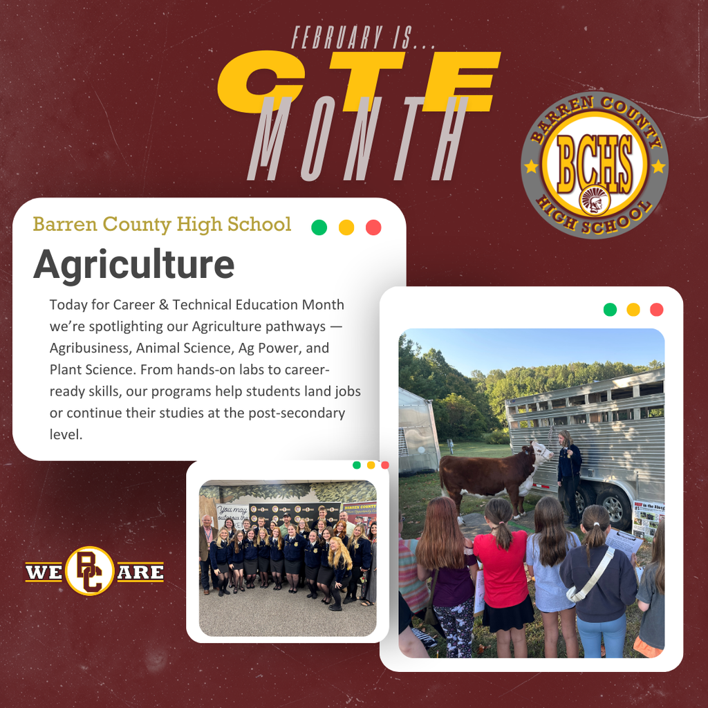 Today for Career & Technical Education Month we’re spotlighting our Agriculture pathways — Agribusiness, Animal Science, Ag Power, and Plant Science. From hands-on labs to career-ready skills, our programs help students land jobs or continue their studies at the post-secondary level.