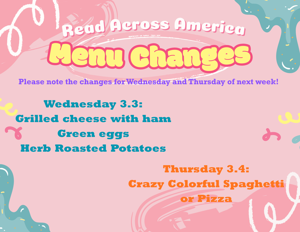 menu changes