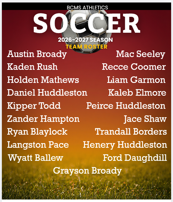 BCMS Boys Soccer Roster -