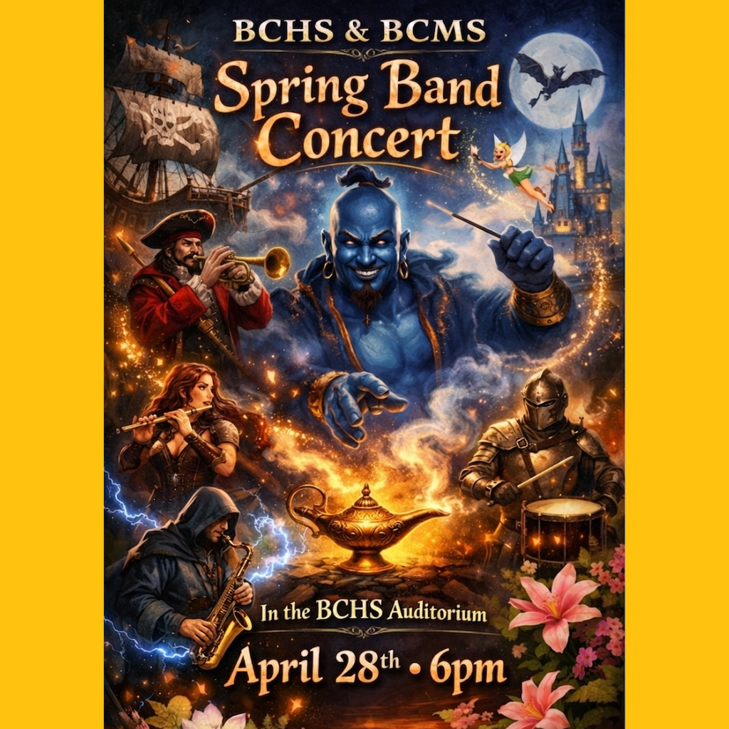 Graphic with pirates, knights, and genies