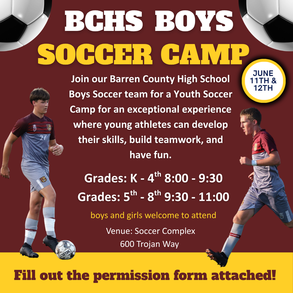BCHS Soccer camp June 11 and 12