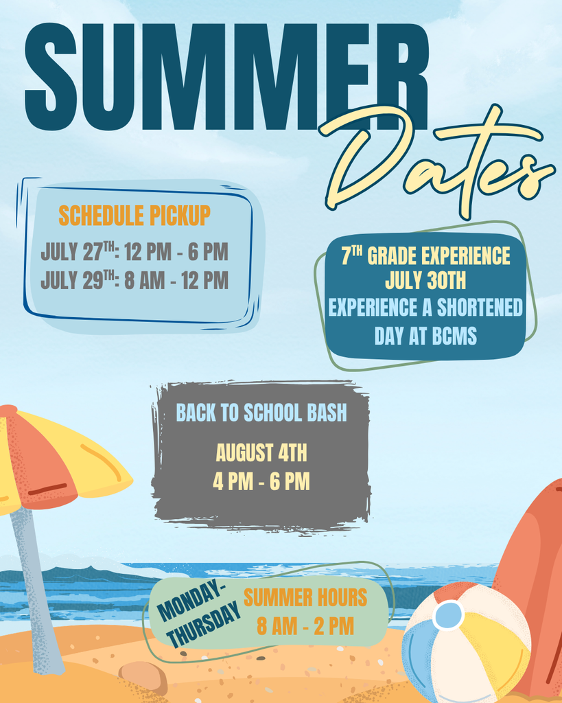 BCMS Summer Dates
