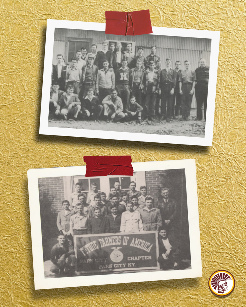 Graphic showing members of the 1948 FFA charter at  Park City High School and Hiseville High School.