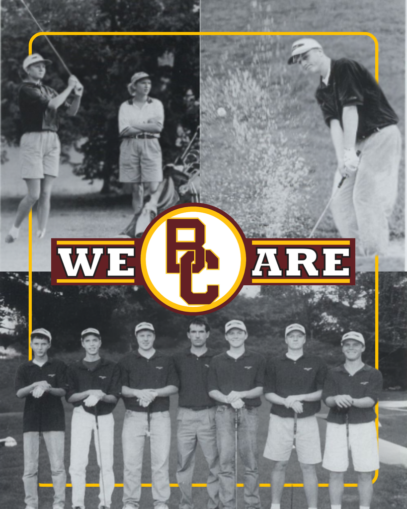 Graphic showcasing members of BCHS Golf team from the 1996 school year.