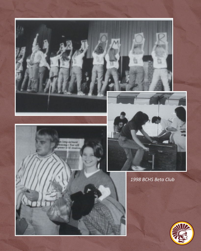 Graphic showcasing members of BCHS Beta Club from the 1998 school year.