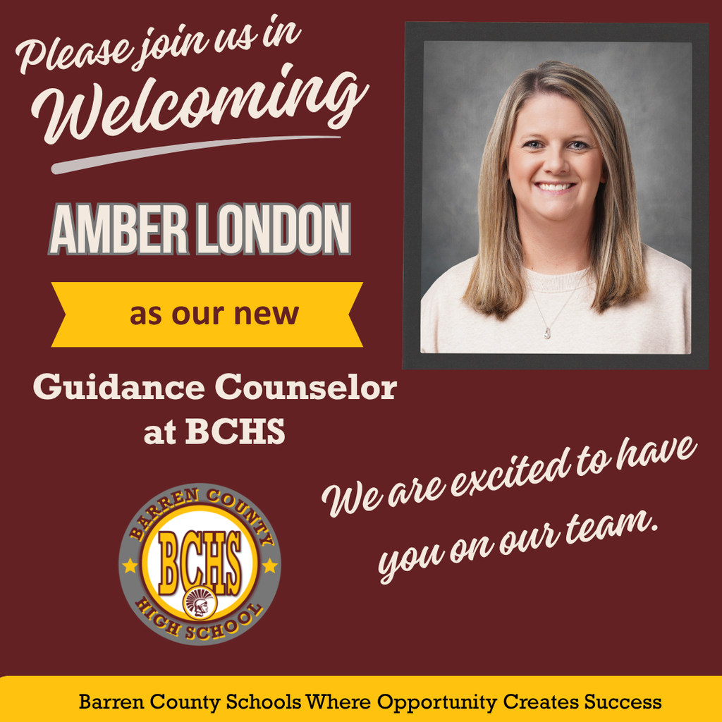 We're excited to welcome Amber London to her new role  as Guidance Counselor at BCHS. #WeareBC