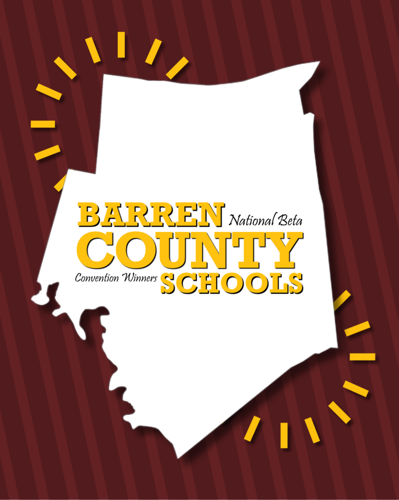 Graphic stating "Barren County Schools National Beta Club Convention Winners"