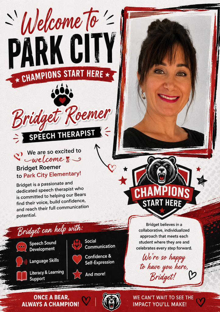 Park City Ellementary announces Bridget Roemer as the new speech therapis.